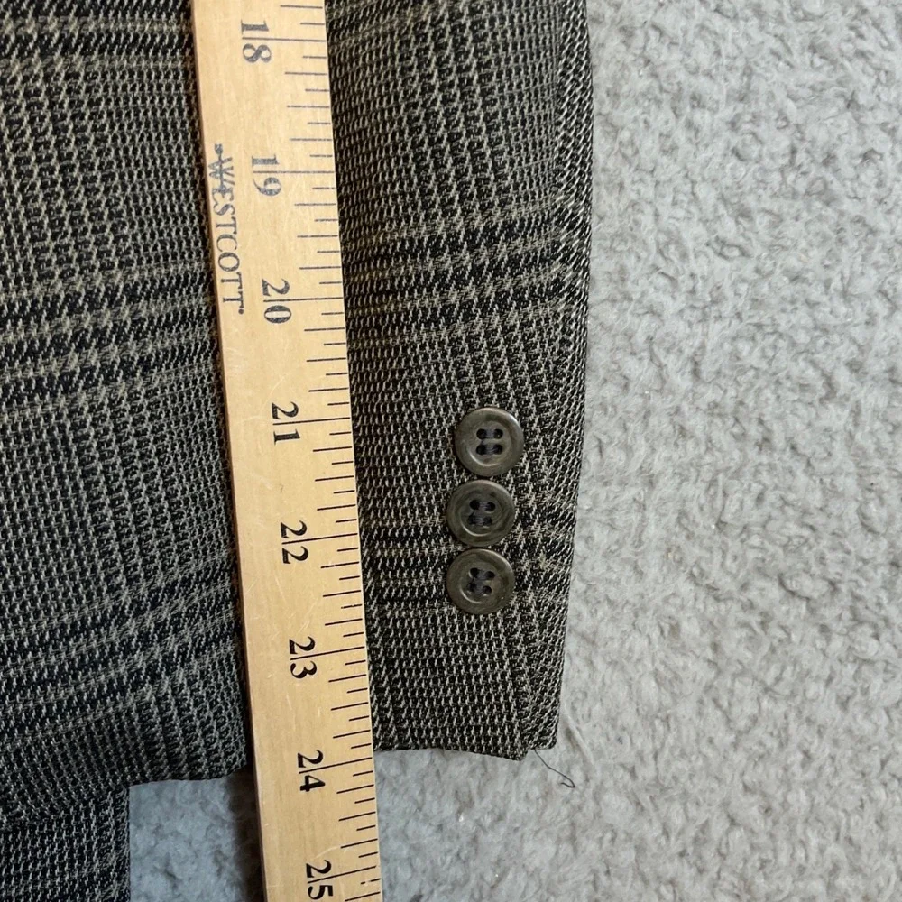 Pierre Cardin Blazer‎ Mens 42R Brown Glen Plaid Excellent Two Button Sport Coat